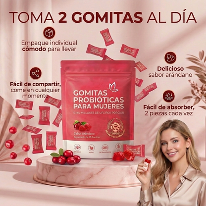FloraEase™ - Gomitas Probióticas para Mujeres +40 | Equilibrio Hormonal e Intestinal