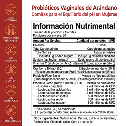 FloraEase™ - Gomitas Probióticas para Mujeres +40 | Equilibrio Hormonal e Intestinal