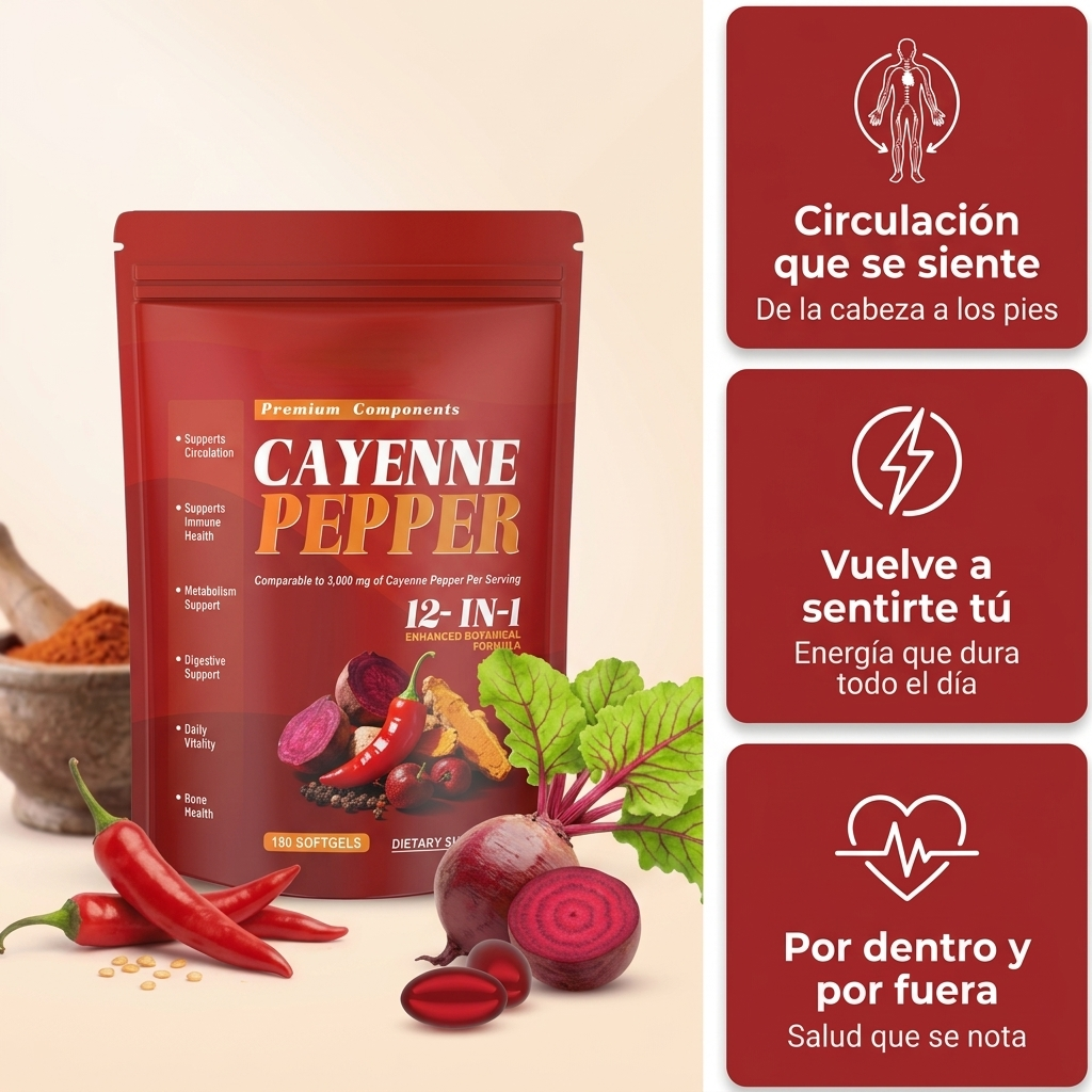 FloraEase™-Pimienta de Cayena en Cápsulas Blandas